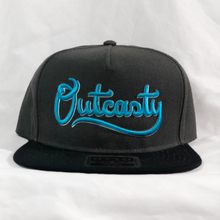Load image into Gallery viewer, Outcasty Flat Bill Snapback 3D Puff (Blue Embroidery)
