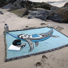 Load image into Gallery viewer, Sloth Woven Cotton Blanket