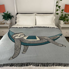 Load image into Gallery viewer, Sloth Woven Cotton Blanket