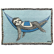 Load image into Gallery viewer, Sloth Woven Cotton Blanket