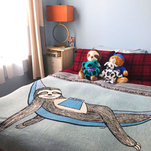 Load image into Gallery viewer, Sloth Woven Cotton Blanket