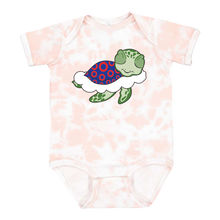 Load image into Gallery viewer, Turtle in The Clouds Tie Dye Baby One Piece
