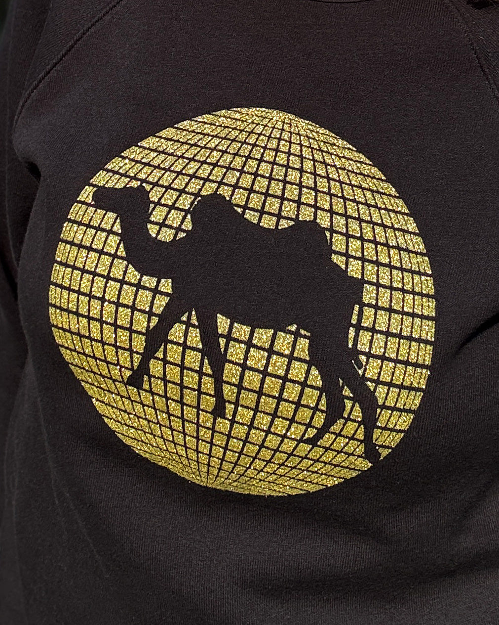 Glitter Camel Walk Unisex Raglan Sweatshirt