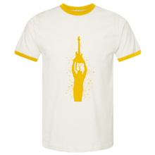 Load image into Gallery viewer, First Tube Ringer Tee Gold Print
