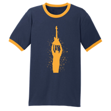 Load image into Gallery viewer, First Tube Ringer Tee Gold Print
