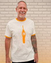 Load image into Gallery viewer, First Tube Ringer Tee Gold Print
