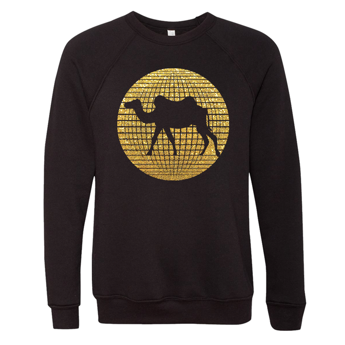 Glitter Camel Walk Unisex Raglan Sweatshirt