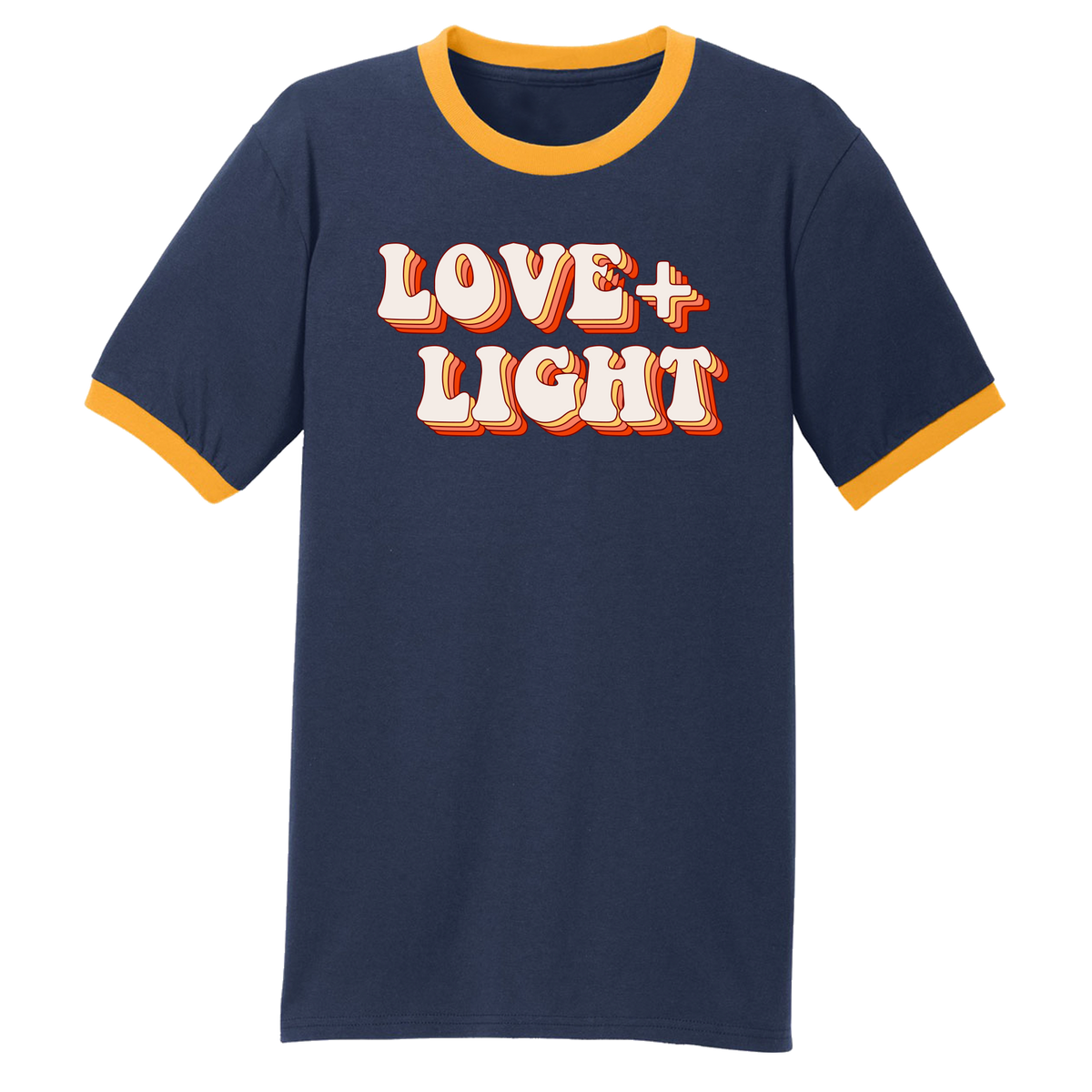 Love & Light Navy/Gold Ringer Tee