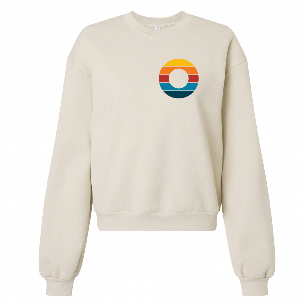 NEW! Retro Donut Women's Crewneck Sweatshirt PRE ORDER ships early NOVEMBER