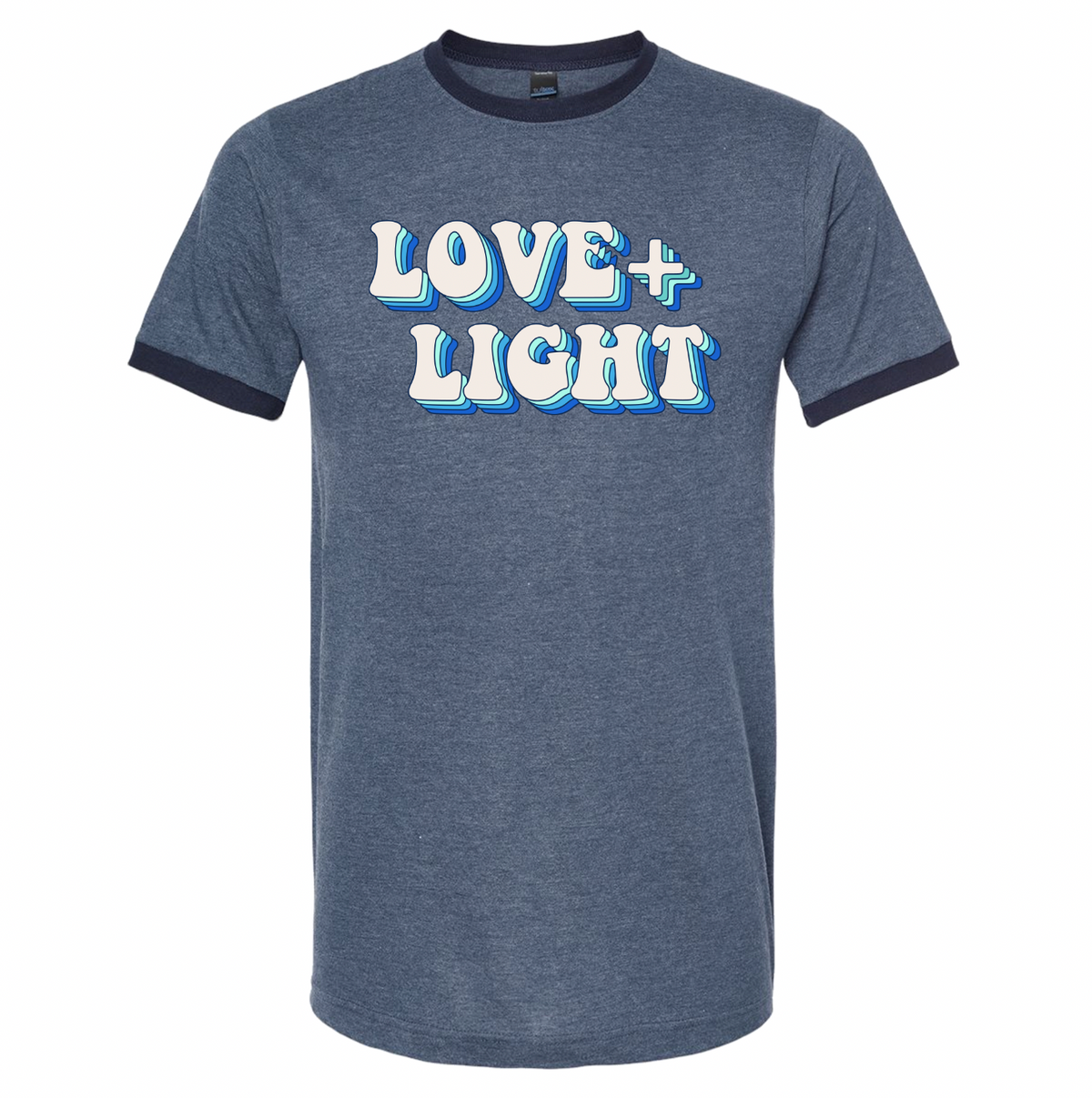 Love & Light Denim Ringer Tee
