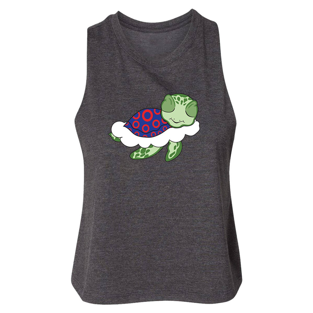 Turtle in the Clouds Women's Crop Racerback Tank