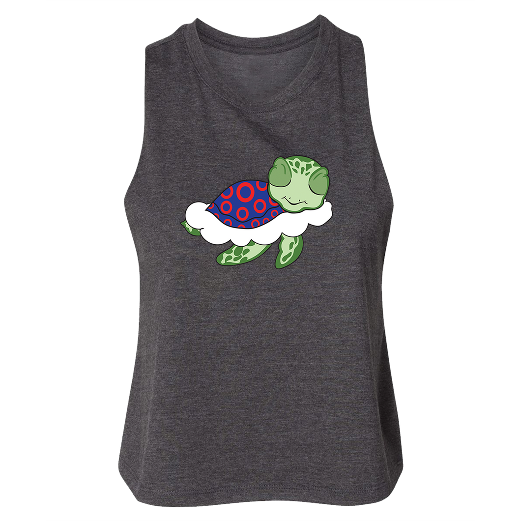 Turtle in the Clouds Racerback Crop Tank