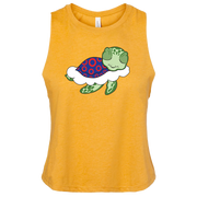 Turtle in the Clouds Women's Crop Racerback Tank