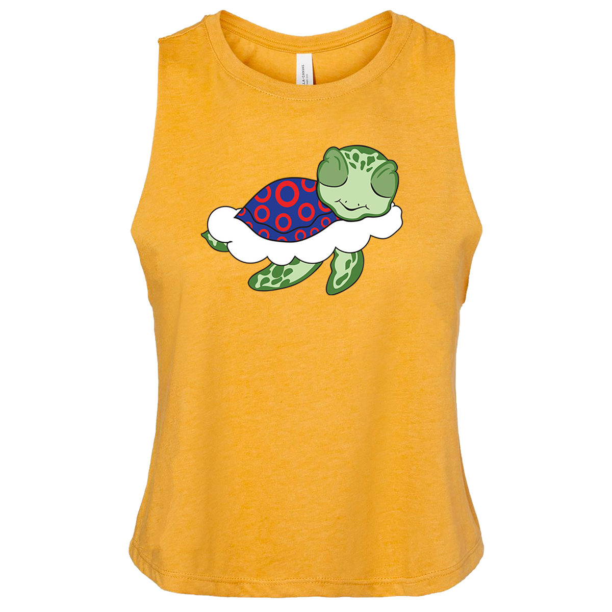 Turtle in the Clouds Women's Crop Racerback Tank