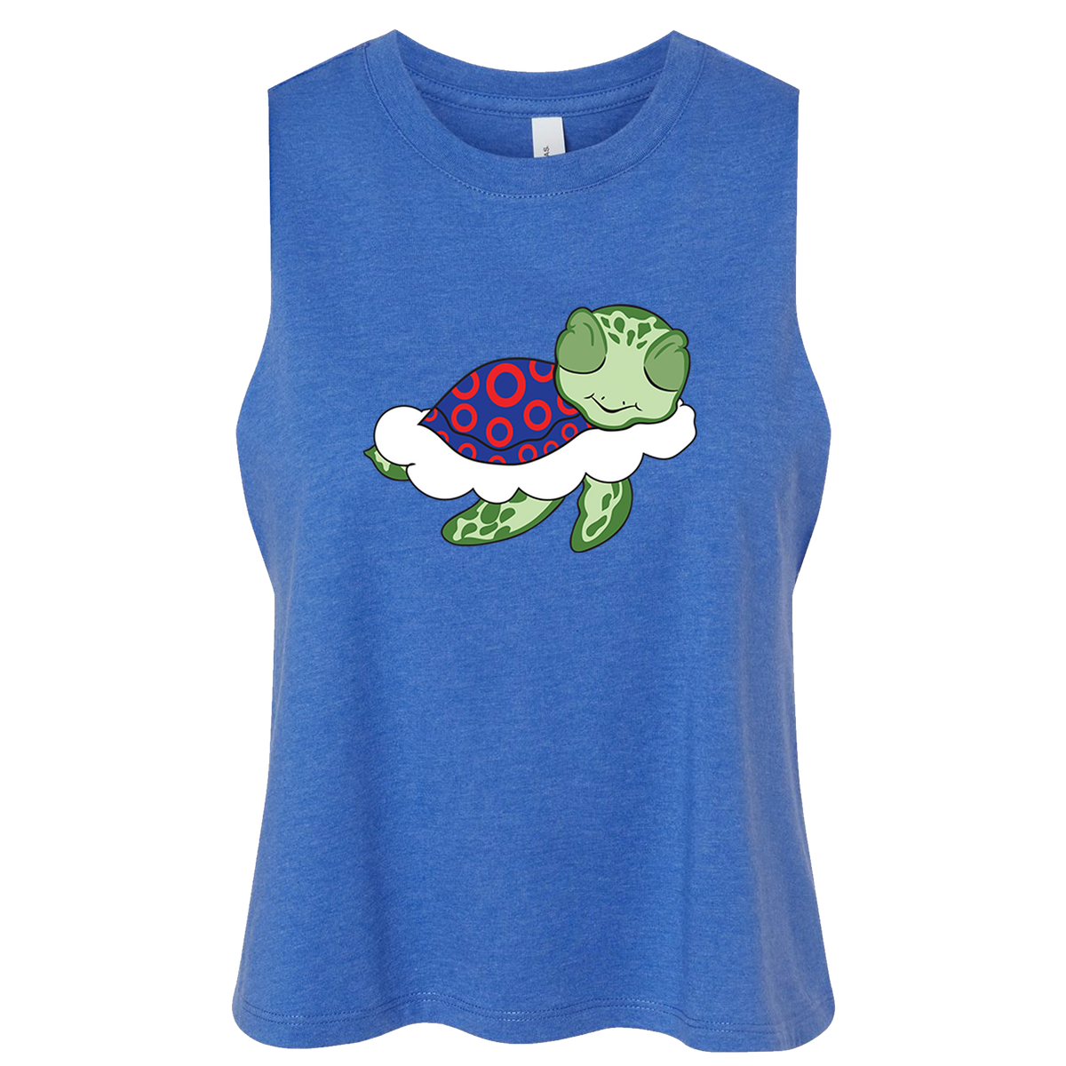 Turtle in the Clouds Women's Crop Racerback Tank