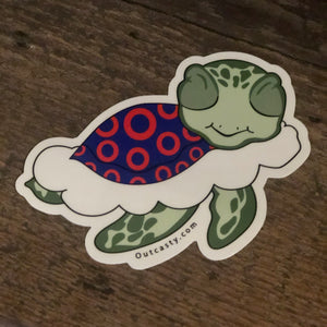 Turtle in the Clouds Sticker, Phish Sticker, Kasvot Växt Sticker, Turtle Drawing, Turtle Sticker, Fishman Donut