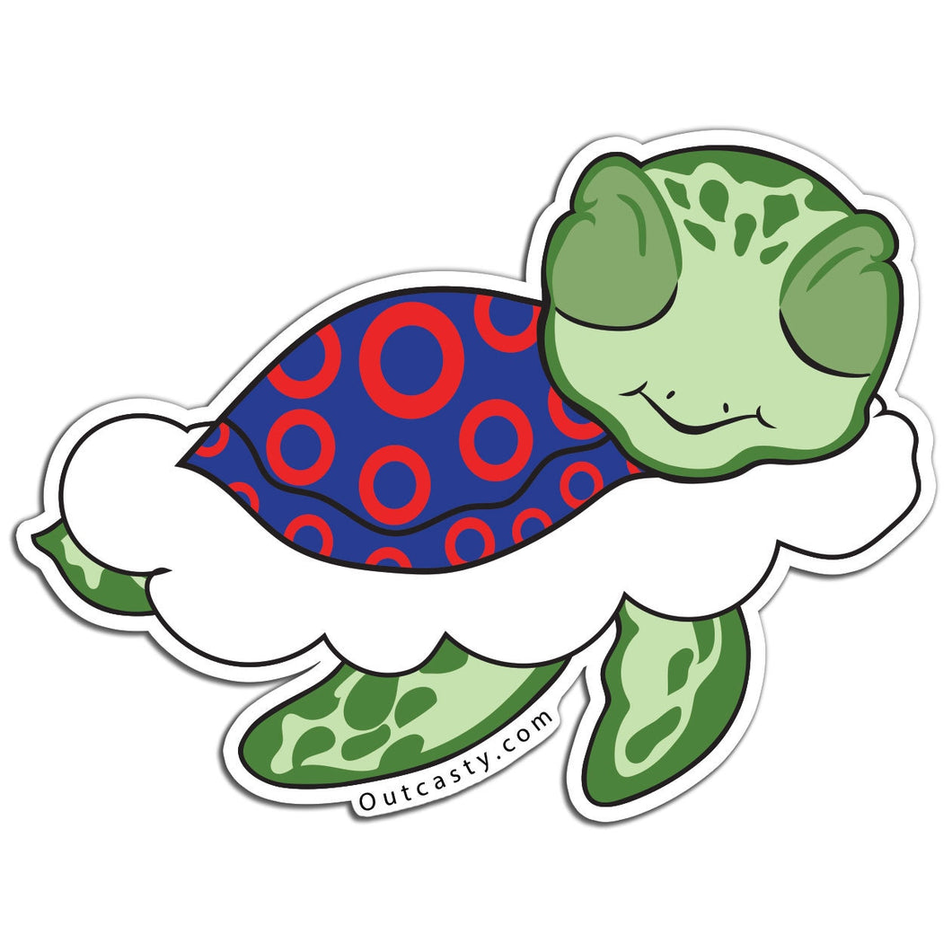 Turtle in the Clouds Sticker, Phish Sticker, Kasvot Växt Sticker, Turtle Drawing, Turtle Sticker, Fishman Donut