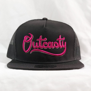 Outcasty Flat Bill Snapback 3D Puff (PINK Embroidery)
