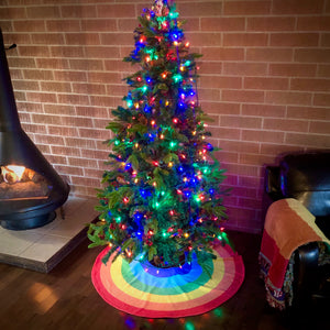 Rainbow Pride Christmas Tree Skirt