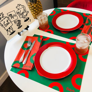 Holiday Donut Placemats & Napkins (Set of 2), Phish Placemats & Napkins