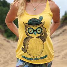 Load image into Gallery viewer, Looking for Owls Women&#39;s Tri-Blend Racerback Tank
