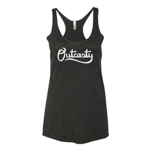 Load image into Gallery viewer, Outcasty Script Women&#39;s Tri-Blend Racerback Tank
