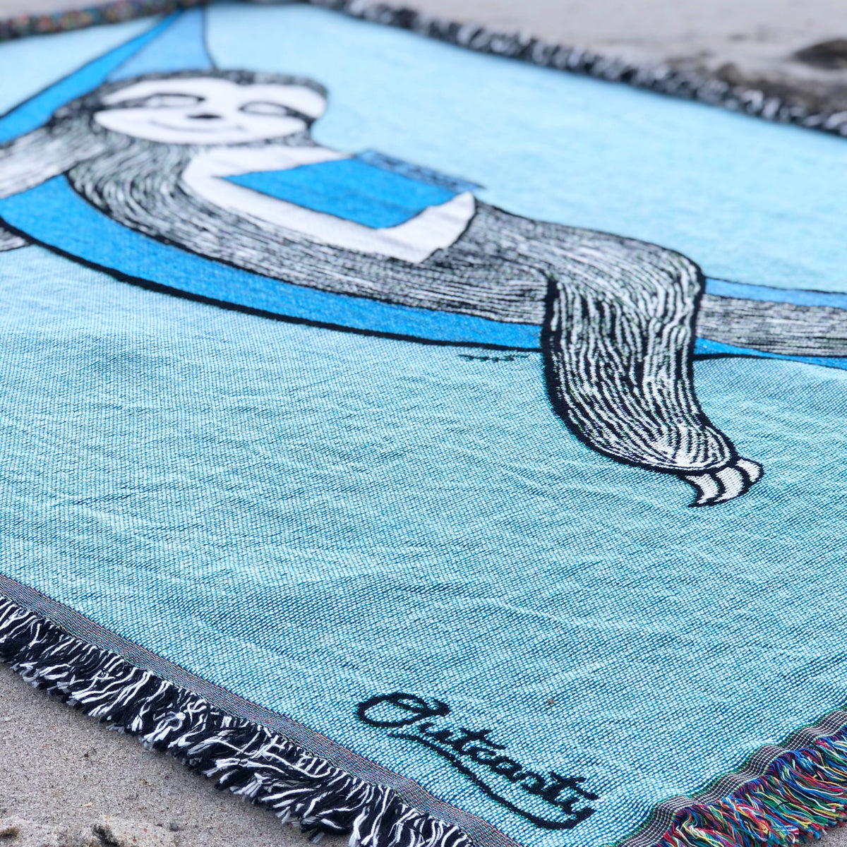 Sloth Woven Cotton Blanket