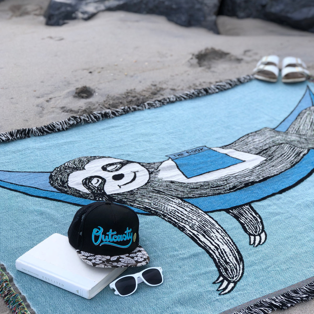 Sloth Woven Cotton Blanket