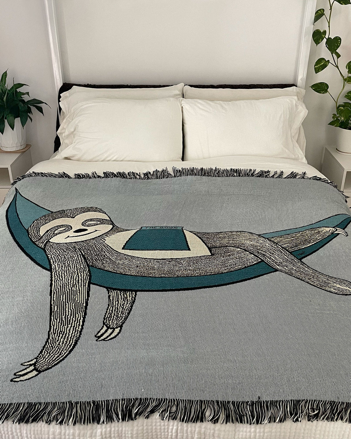 Sloth Woven Cotton Blanket