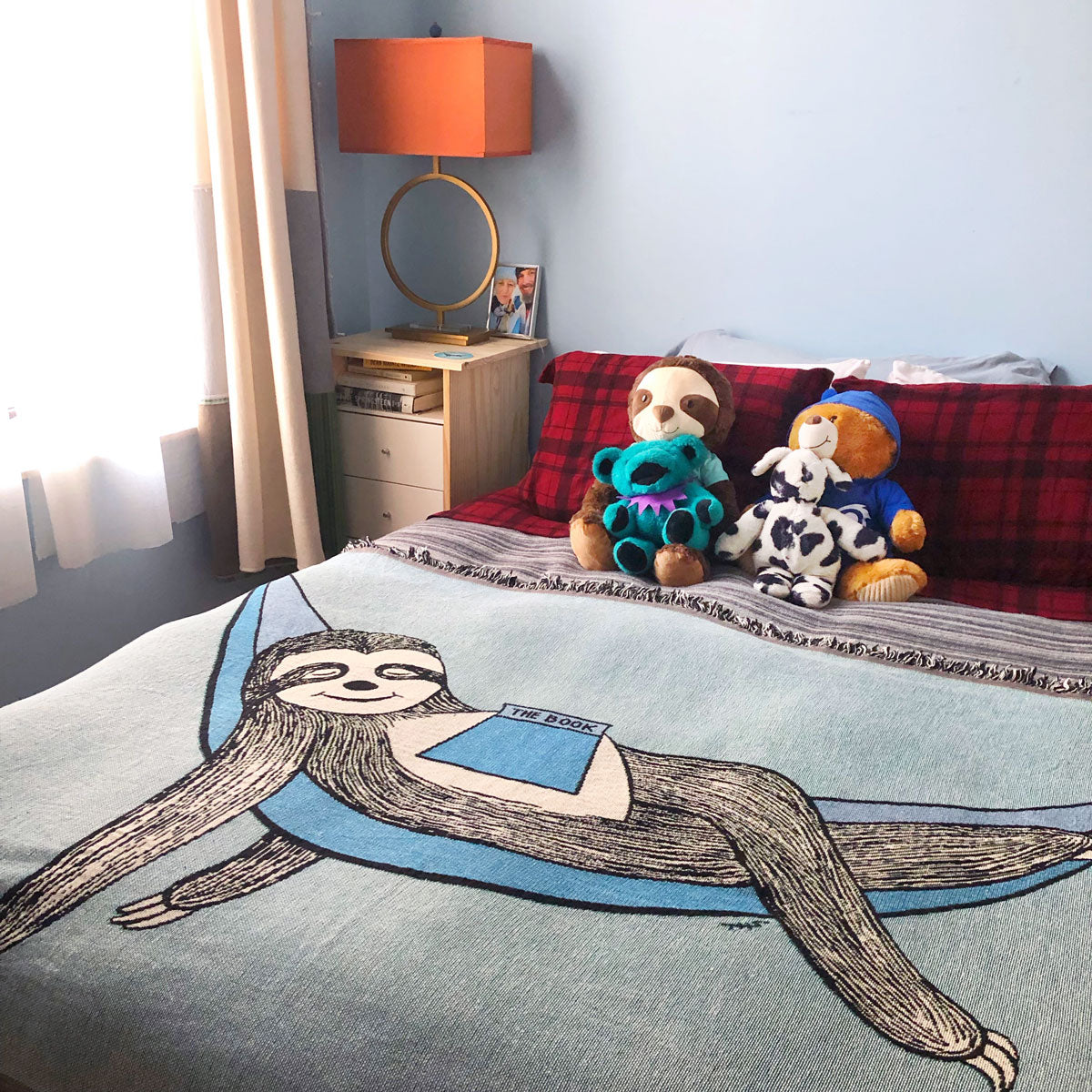 Sloth Woven Cotton Blanket