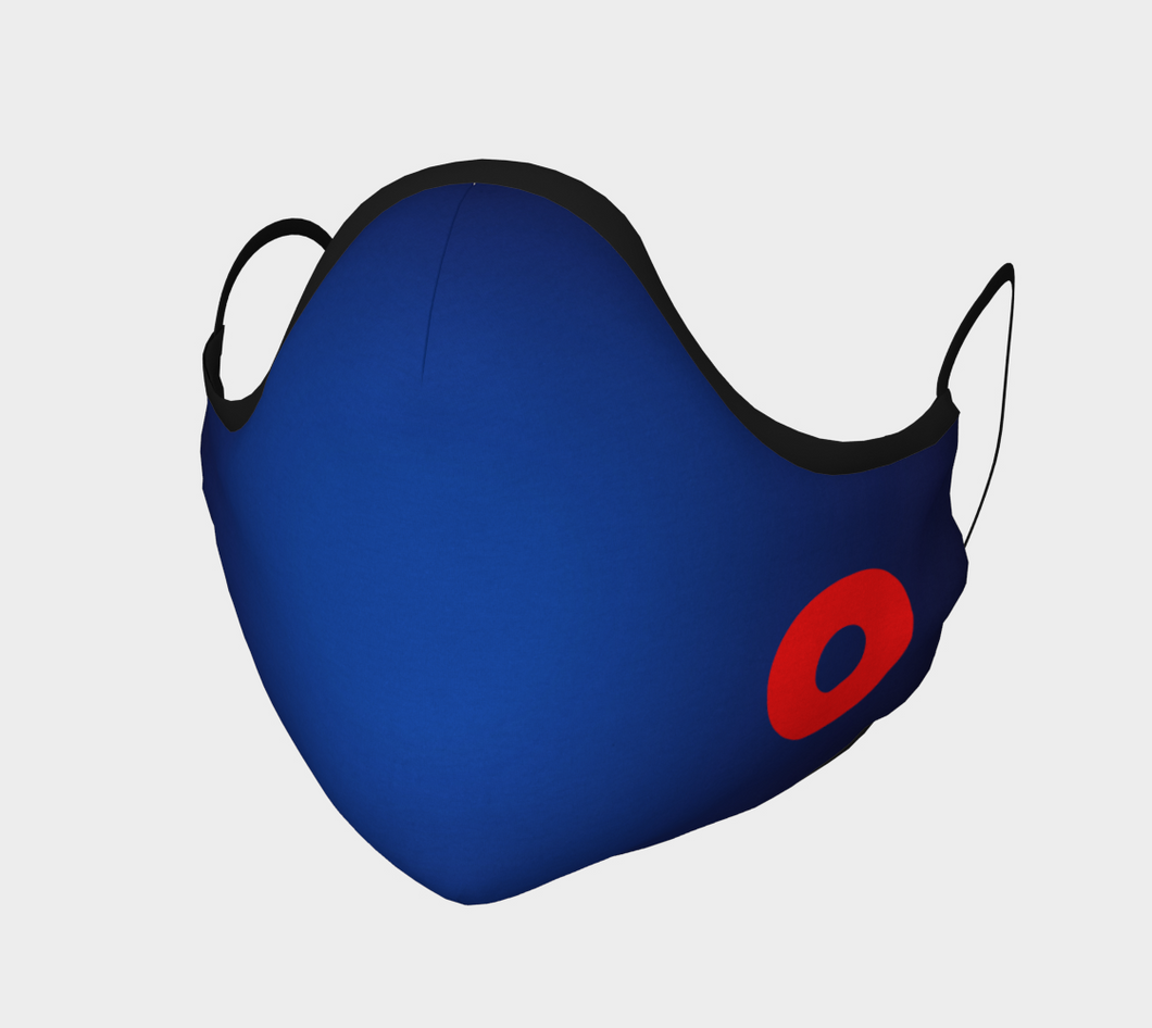 Single Donut Blue Face Mask with Nose Wire