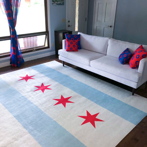 Chicago Flag Area Rugs 6 Sizes