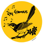 Fly Famous Mockingbird Sticker