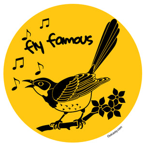 Fly Famous Mockingbird Sticker